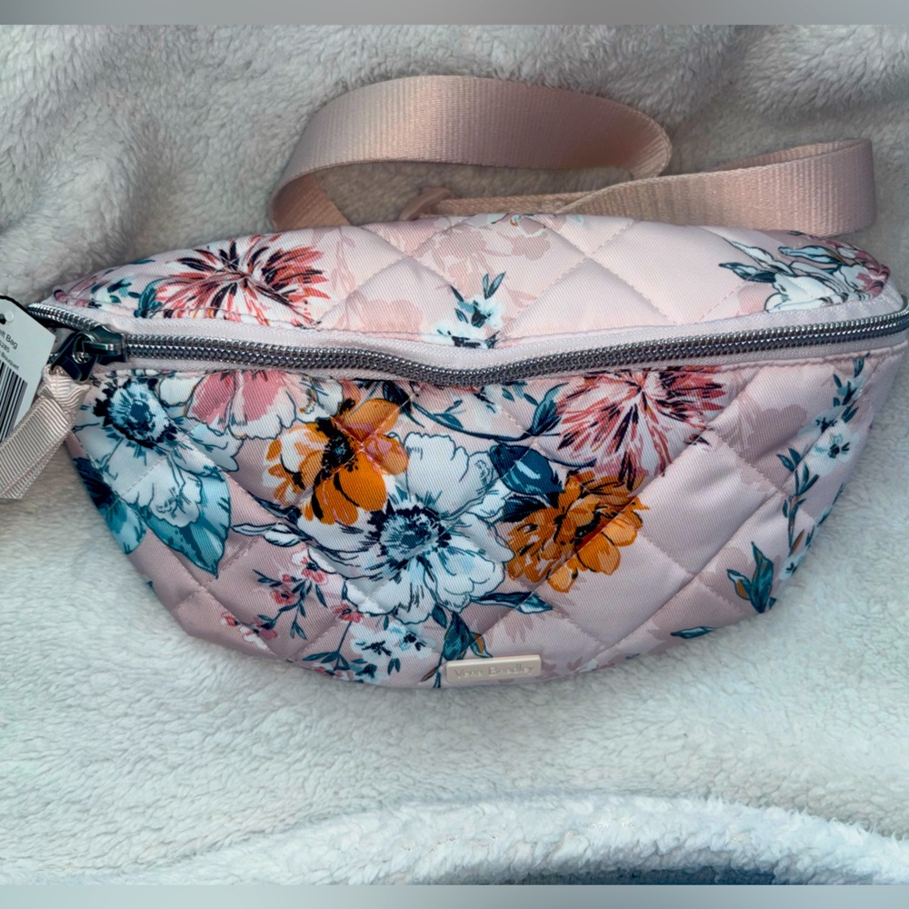 NWT VERA BRADLEY FANNY PACK RFID BELT BAG Peach Blossom